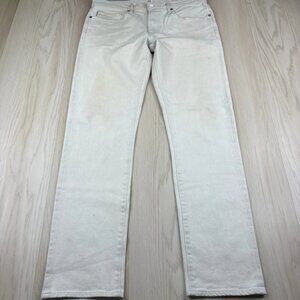 Hiroshi Kato Mens White The Pen Slim Straight Leg USA Made Trouser Pants Size 34